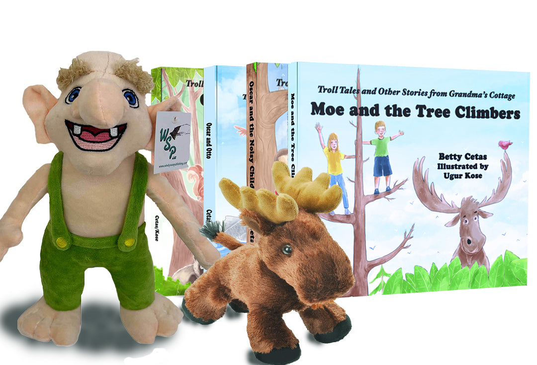 Troll Tales 4 Book Set and Oscar & Moose Plushies