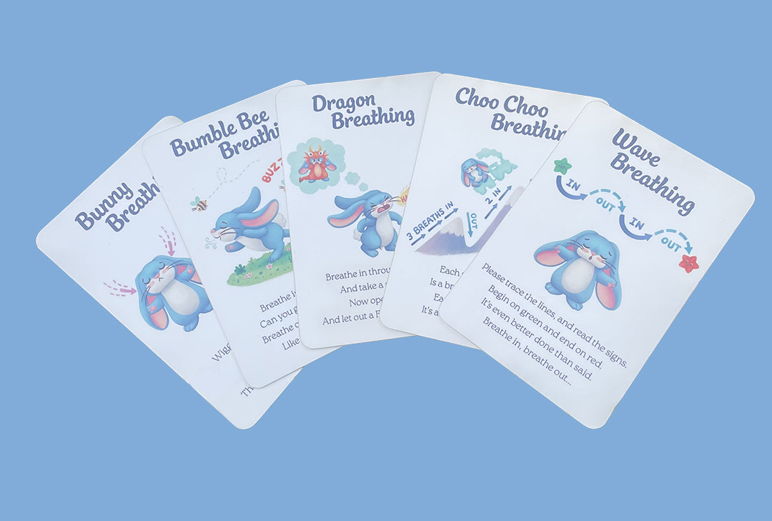 Stressed Little Bun Bun Mindfulness Breathing Cards
