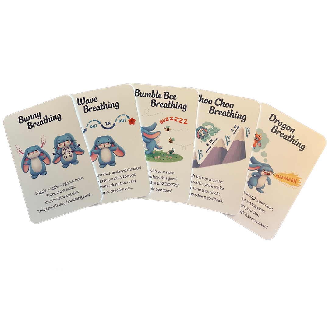 Stressed Little Bun Bun Mindfulness Breathing Cards