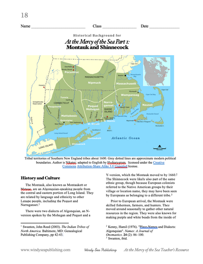 Teacher Resource for At the Mercy of the Sea