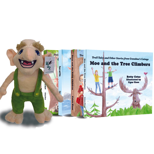 Troll Tales 4 Book Set and Oscar Plushy